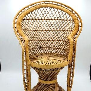 Vinrage wicker peacock plant chair
